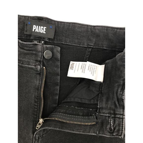 Paige Mayslie Black Denim Jogger Jeans Size 27 Velvet Inset - Picture 5 of 10